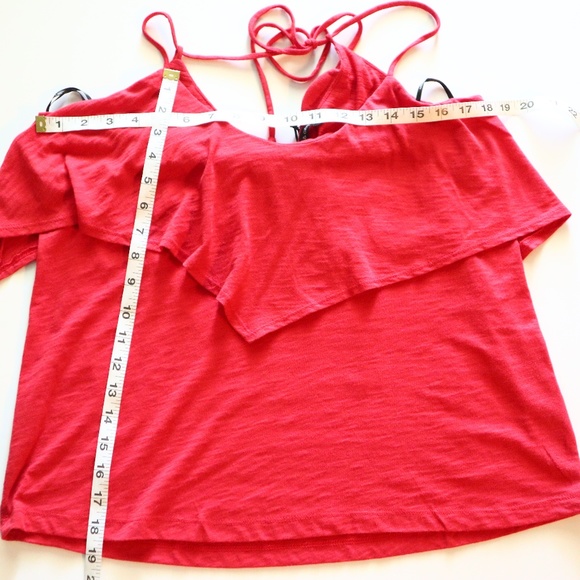 NEW HARLOWE & GRAHAM RED Ruffled Cami Top Sz M - Picture 8 of 8